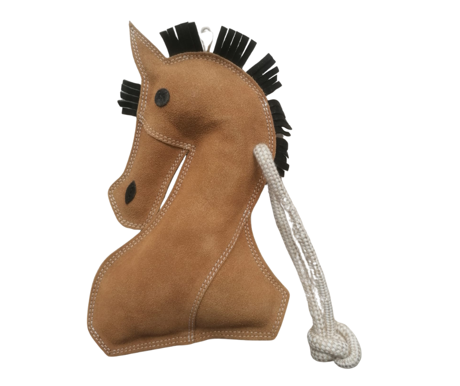 Pferdespielzeug "Lederpferd mit Seil"